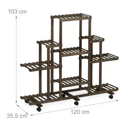 Pflanzenregal In Braun - (B)120 X (H)103 X (T)35,5 Cm -Relaxdays relaxdays pflanzenregal in braun b 120 x h 103 x t 35 5 cm 3