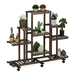 Pflanzenregal In Braun - (B)120 X (H)103 X (T)35,5 Cm -Relaxdays relaxdays pflanzenregal in braun b 120 x h 103 x t 35 5 cm 7