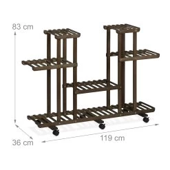 Pflanzenregal In Dunkelbraun - (B)119 X (H)83 X (T)36 Cm -Relaxdays relaxdays pflanzenregal in dunkelbraun b 119 x h 83 x t 36 cm 3