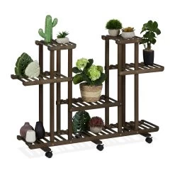 Pflanzenregal In Dunkelbraun - (B)119 X (H)83 X (T)36 Cm -Relaxdays relaxdays pflanzenregal in dunkelbraun b 119 x h 83 x t 36 cm 7