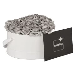 Rosenbox In Weiß/ Silber