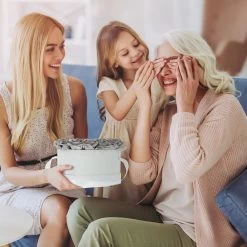 Rosenbox In Weiß/ Silber -Relaxdays relaxdays rosenbox in weiss silber 6