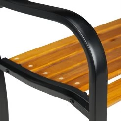 Rustikale Gartenbank Metall & Holz -Relaxdays relaxdays rustikale gartenbank metall and holz 5