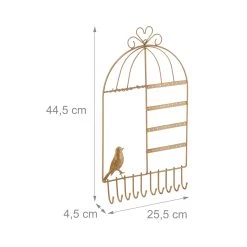 Schmuckhalter In Gold - (B)25,5x (H)44,5 X (T)4,5 Cm -Relaxdays relaxdays schmuckhalter in gold b 25 5x h 44 5 x t 4 5 cm 3