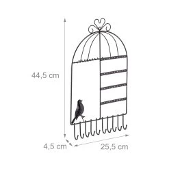 Schmuckhalter In Schwarz - (B)25,5x (H)44,5 X (T)4,5 Cm -Relaxdays relaxdays schmuckhalter in schwarz b 25 5x h 44 5 x t 4 5 cm 3