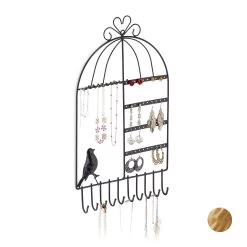 Schmuckhalter In Schwarz - (B)25,5x (H)44,5 X (T)4,5 Cm -Relaxdays relaxdays schmuckhalter in schwarz b 25 5x h 44 5 x t 4 5 cm 7