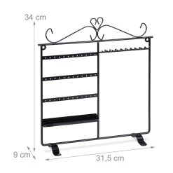 Schmuckhalter In Schwarz - (B)31,5 X (H)34 X (T)9 Cm -Relaxdays relaxdays schmuckhalter in schwarz b 31 5 x h 34 x t 9 cm 3