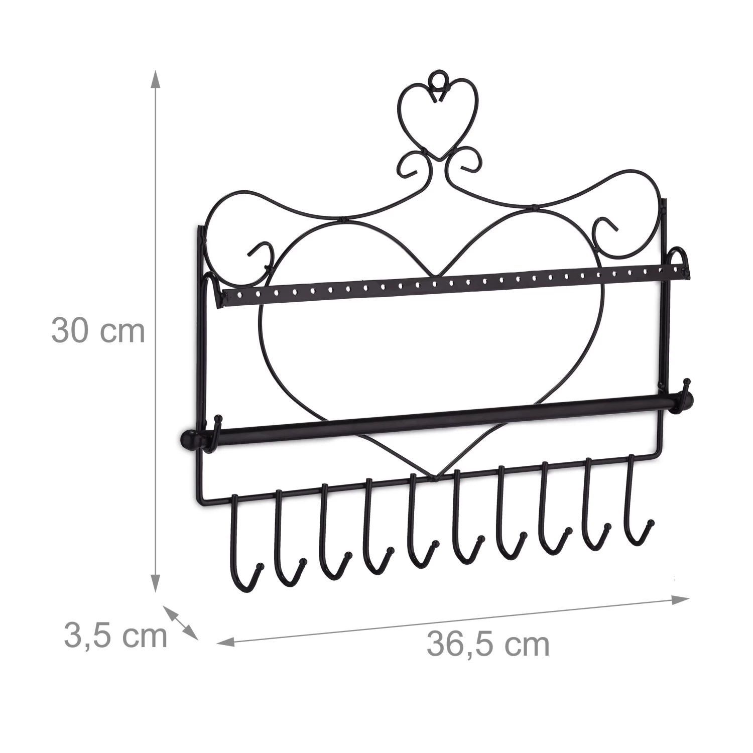 Schmuckhalter In Schwarz - (B)36,5x (H)30 X (T)3,5 Cm 4 Schmuckhalter In Schwarz - (B)36,5x (H)30 X (T)3,5 Cm – Bild 4