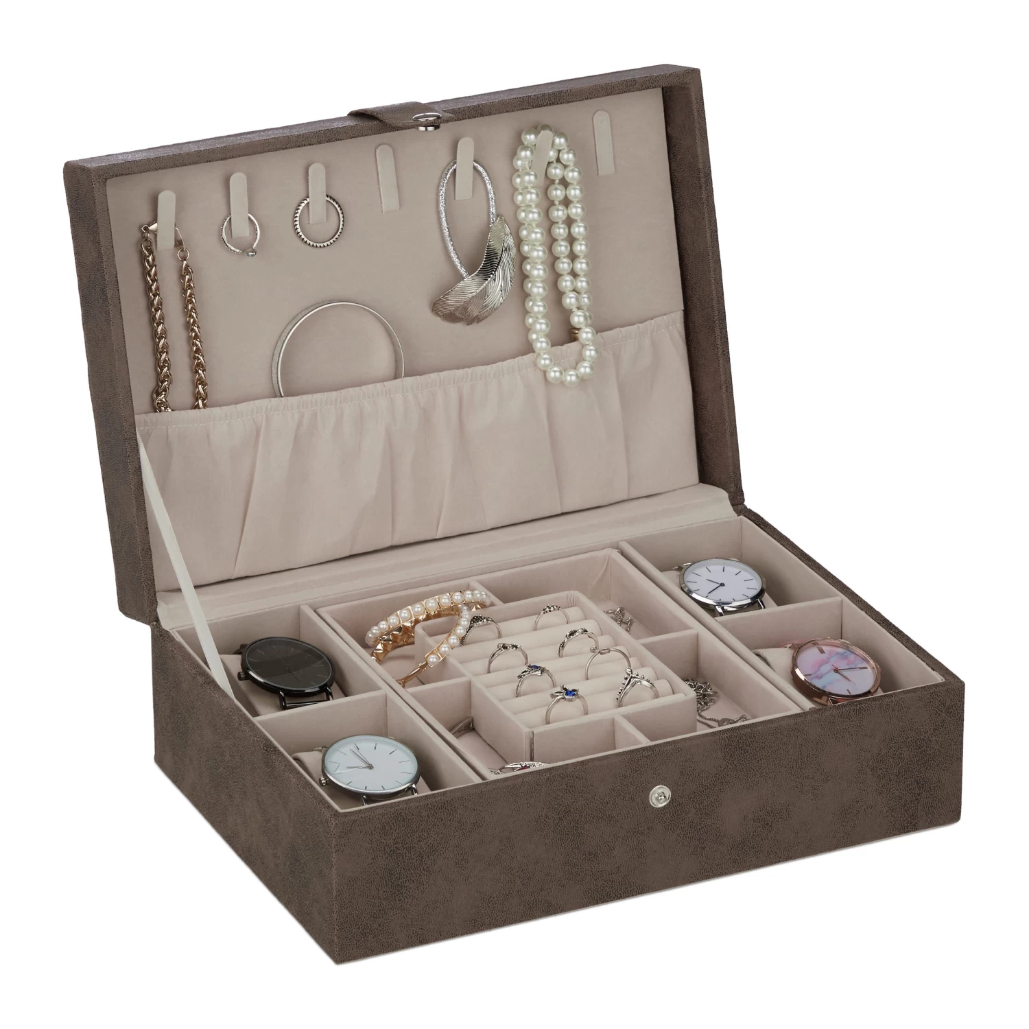 Schmuckkästchen In Braun - (B)29 X (H)10 X (T)20 Cm 8 Schmuckkästchen In Braun - (B)29 X (H)10 X (T)20 Cm – Bild 8