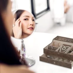 Schmuckkästchen In Braun - (B)34 X (H)13 X (T)31 Cm -Relaxdays relaxdays schmuckkastchen in braun b 34 x h 13 x t 31 cm 2