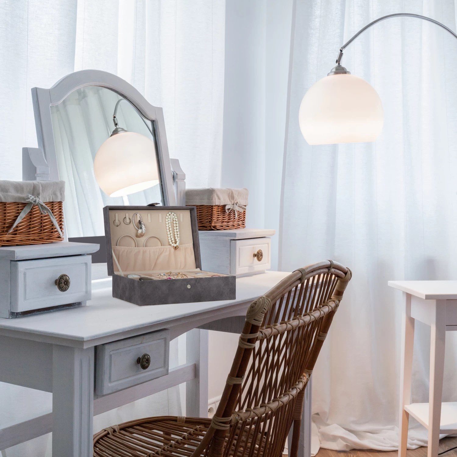 Schmuckkästchen In Grau - (B)29 X (H)10 X (T)20 Cm 2 Schmuckkästchen In Grau - (B)29 X (H)10 X (T)20 Cm – Bild 2