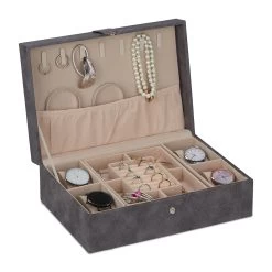 Schmuckkästchen In Grau - (B)29 X (H)10 X (T)20 Cm 15 Schmuckkästchen In Grau - (B)29 X (H)10 X (T)20 Cm -Relaxdays relaxdays schmuckkastchen in grau b 29 x h 10 x t 20 cm 7