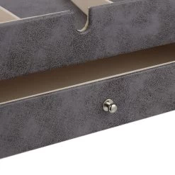 Schmuckkästchen In Grau - (B)34 X (H)13 X (T)31 Cm -Relaxdays relaxdays schmuckkastchen in grau b 34 x h 13 x t 31 cm 5