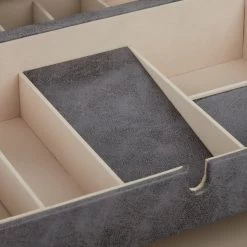 Schmuckkästchen In Grau - (B)34 X (H)13 X (T)31 Cm -Relaxdays relaxdays schmuckkastchen in grau b 34 x h 13 x t 31 cm 6