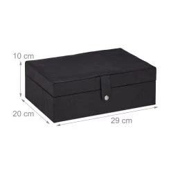 Schmuckkästchen In Schwarz- (B)29 X (H)10 X (T)20 Cm -Relaxdays relaxdays schmuckkastchen in schwarz b 29 x h 10 x t 20 cm 3