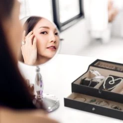 Schmuckkästchen In Schwarz - (B)34 X (H)13 X (T)31 Cm -Relaxdays relaxdays schmuckkastchen in schwarz b 34 x h 13 x t 31 cm 2