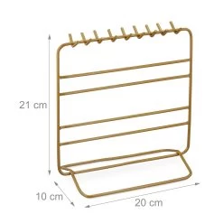 Schmuckständer In Gold - (B)20x (H)21 X (T)10 Cm -Relaxdays relaxdays schmuckstander in gold b 20x h 21 x t 10 cm 3
