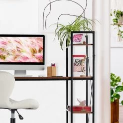 Schreibtisch In Braun/Schwarz - (B)120 X (H)121 X (T)62 Cm -Relaxdays relaxdays schreibtisch in braun schwarz b 120 x h 121 x t 62 cm 2