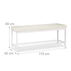 Schuhbank In Weiß - (B)115 X (H)49 X (T)40 Cm -Relaxdays relaxdays schuhbank in weiss b 115 x h 49 x t 40 cm 3