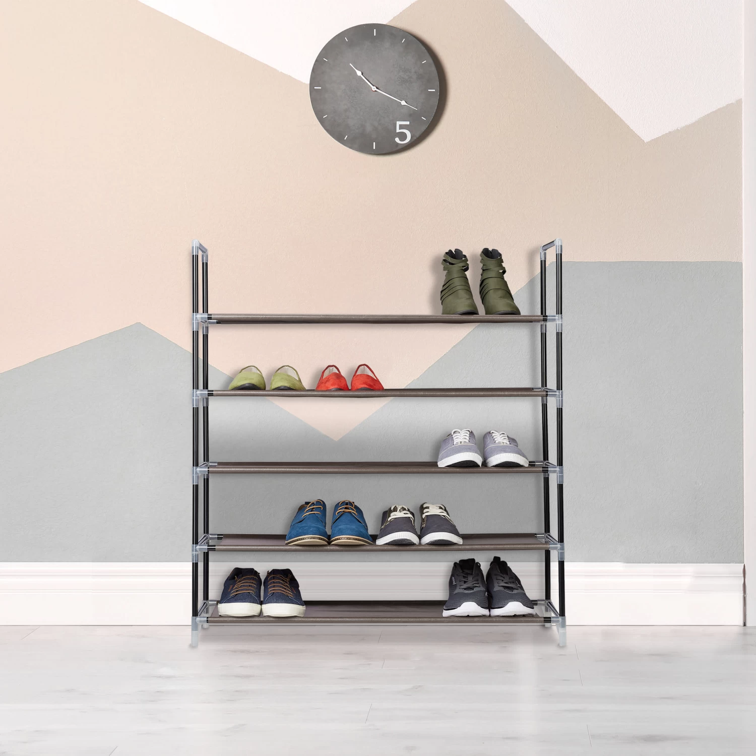 Schuhregal In Braun - (B)87 X (H)90,5 X (T)29,5 Cm 2 Schuhregal In Braun - (B)87 X (H)90,5 X (T)29,5 Cm – Bild 2