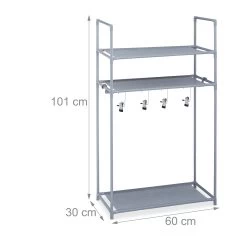 Schuhregal In Grau - (B)60 X (H)101 Cm X (T)30 Cm -Relaxdays relaxdays schuhregal in grau b 60 x h 101 cm x t 30 cm 3