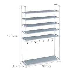Schuhregal In Grau - (B)99 X (H)153 X (T)30 Cm 11 Schuhregal In Grau - (B)99 X (H)153 X (T)30 Cm -Relaxdays relaxdays schuhregal in grau b 99 x h 153 x t 30 cm 3