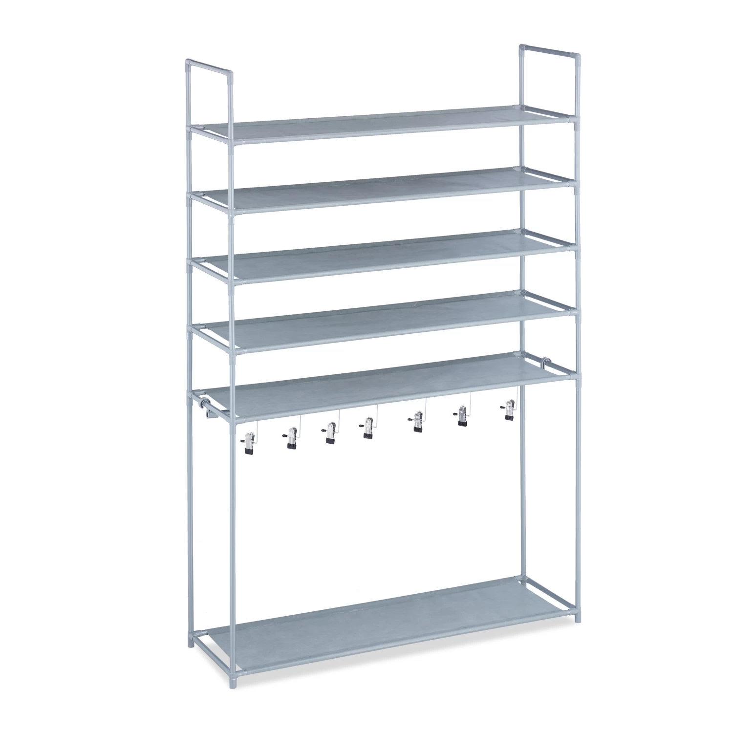 Schuhregal In Grau - (B)99 X (H)153 X (T)30 Cm 1 Schuhregal In Grau - (B)99 X (H)153 X (T)30 Cm