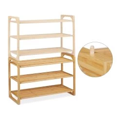 Schuhregal In Natur - (B)75,5 X (H)50 X (T)33 Cm -Relaxdays relaxdays schuhregal in natur b 75 5 x h 50 x t 33 cm 5