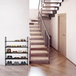 Schuhregal In Schwarz - (B)90,5 X (H)114,5 X (T)30,5 Cm -Relaxdays relaxdays schuhregal in schwarz b 90 5 x h 114 5 x t 30 5 cm 4