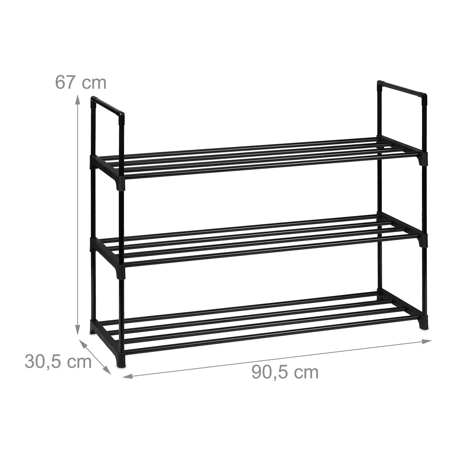 Schuhregal In Schwarz - (B)90,5 X (H)67 X (T)30,5 Cm 4 Schuhregal In Schwarz - (B)90,5 X (H)67 X (T)30,5 Cm – Bild 4