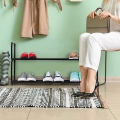 Schuhregal In Schwarz - (B)90,5 X (H)91,5 X (T)30,5 Cm -Relaxdays relaxdays schuhregal in schwarz b 90 5 x h 91 5 x t 30 5 cm 2