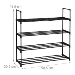 Schuhregal In Schwarz - (B)90,5 X (H)91,5 X (T)30,5 Cm -Relaxdays relaxdays schuhregal in schwarz b 90 5 x h 91 5 x t 30 5 cm 3