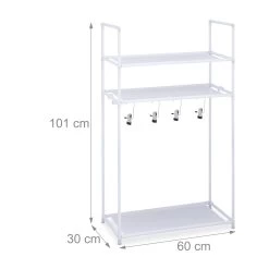 Schuhregal In Weiß - (B)60 X (H)101 Cm X (T)30 Cm -Relaxdays relaxdays schuhregal in weiss b 60 x h 101 cm x t 30 cm 3