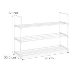Schuhregal In Weiß - (B)90 X (H)68 X (T)30,5 Cm -Relaxdays relaxdays schuhregal in weiss b 90 x h 68 x t 30 5 cm 3