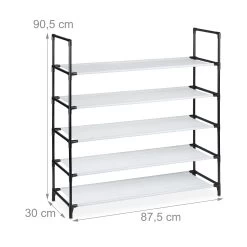 Schuhregal Stecksystem "XL" In Weiß - (B)87,5 X (H)90,5 X (T)30 Cm -Relaxdays relaxdays schuhregal stecksystem xl in weiss b 87 5 x h 90 5 x t 30 cm 3