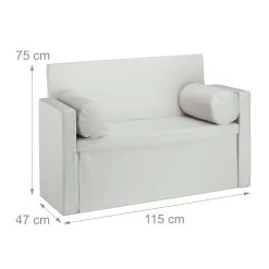 Sitzbank In Creme - (B)115 X (H)75 X (T)47 Cm -Relaxdays relaxdays sitzbank in creme b 115 x h 75 x t 47 cm 3