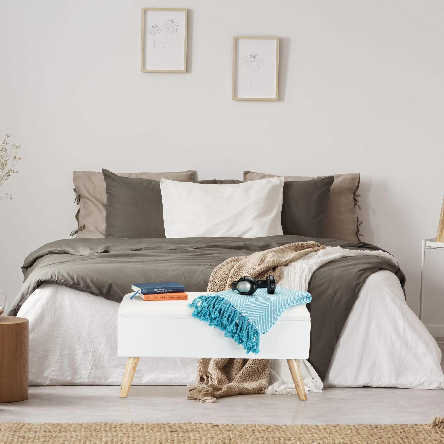 Sitzbank In Weiß - (B)79,5x (H)39,5 X (T)39,5 Cm 2 Sitzbank In Weiß - (B)79,5x (H)39,5 X (T)39,5 Cm – Bild 2