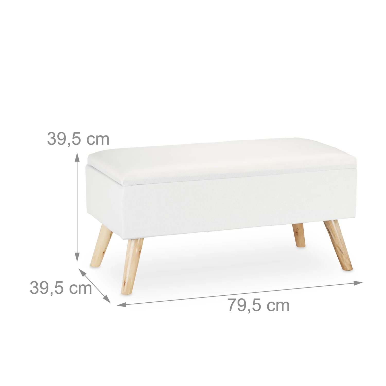 Sitzbank In Weiß - (B)79,5x (H)39,5 X (T)39,5 Cm 4 Sitzbank In Weiß - (B)79,5x (H)39,5 X (T)39,5 Cm – Bild 4