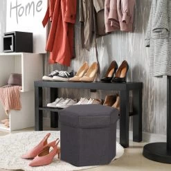 Sitzhocker In Blau - (B)36 X (H)31 X (T)32 Cm -Relaxdays relaxdays sitzhocker in blau b 36 x h 31 x t 32 cm 4