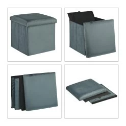 Sitzhocker Mit Stauraum In Dunkelgrau - (B)38 X (H)38 X (T)38cm -Relaxdays relaxdays sitzhocker mit stauraum in dunkelgrau b 38 x h 38 x t 38cm 5