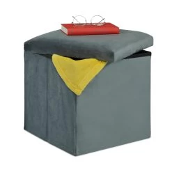 Sitzhocker Mit Stauraum In Dunkelgrau - (B)38 X (H)38 X (T)38cm -Relaxdays relaxdays sitzhocker mit stauraum in dunkelgrau b 38 x h 38 x t 38cm 7