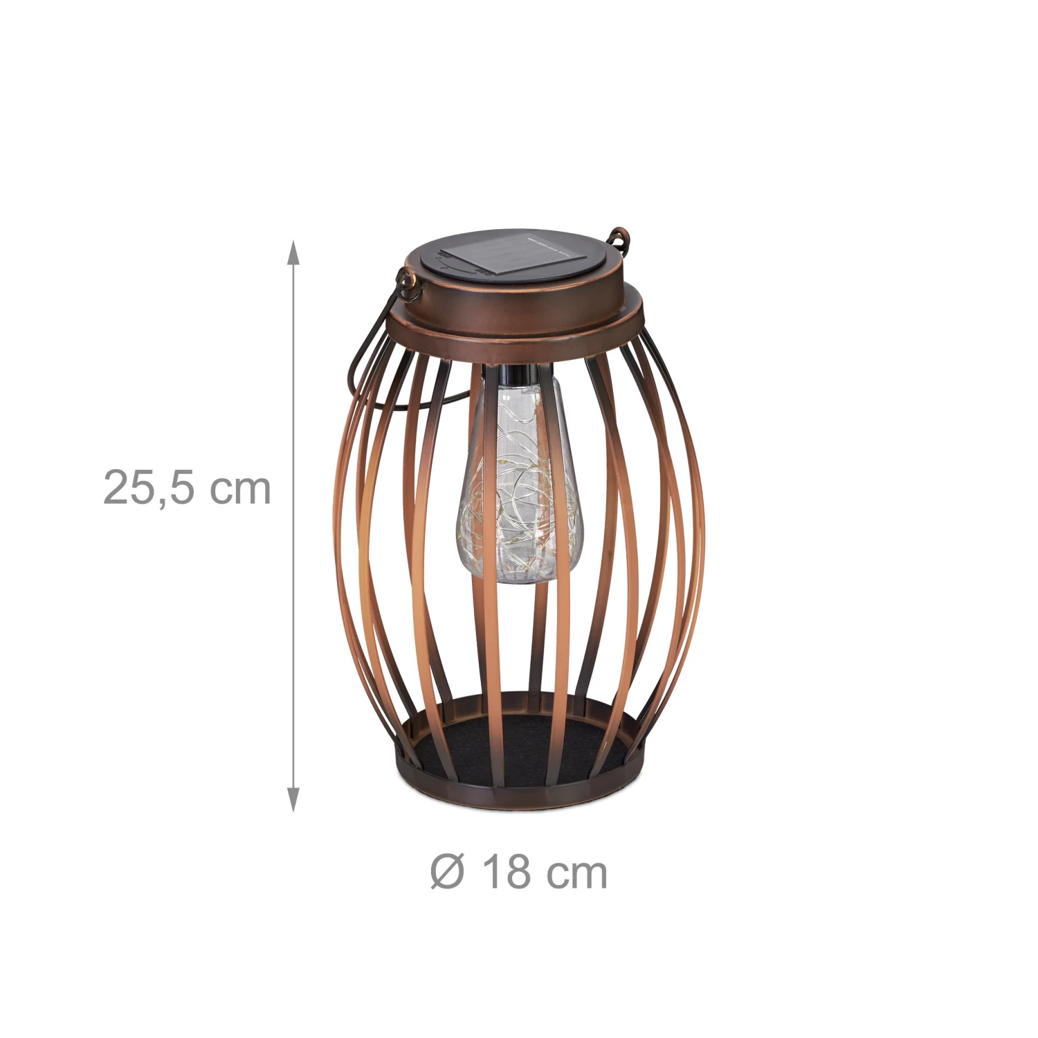 Solarlampe In Braun - (H)25,5 X Ø 18 Cm 4 Solarlampe In Braun - (H)25,5 X Ø 18 Cm – Bild 4