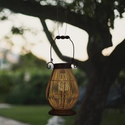 Solarlampe In Natur/ Braun - (B)21 X (H)31,5 X (T)20 Cm -Relaxdays relaxdays solarlampe in natur braun b 21 x h 31 5 x t 20 cm 4