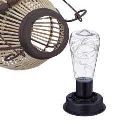 Solarlampe In Natur/ Braun - (B)21 X (H)31,5 X (T)20 Cm -Relaxdays relaxdays solarlampe in natur braun b 21 x h 31 5 x t 20 cm 6