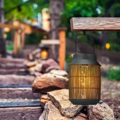 Solarlampe In Natur/ Silber - (H)26 X Ø 17 Cm -Relaxdays relaxdays solarlampe in natur silber h 26 x o 17 cm 4