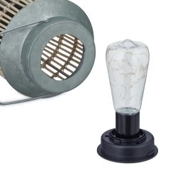 Solarlampe In Natur/ Silber - (H)26 X Ø 17 Cm -Relaxdays relaxdays solarlampe in natur silber h 26 x o 17 cm 6