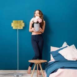 Stehlampe Gold/ Silber - (H)150 X Ø 34 Cm -Relaxdays relaxdays stehlampe gold silber h 150 x o 34 cm 4