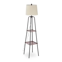 Stehlampe In Beige/ Schwarz - (H)153 X Ø 35 Cm