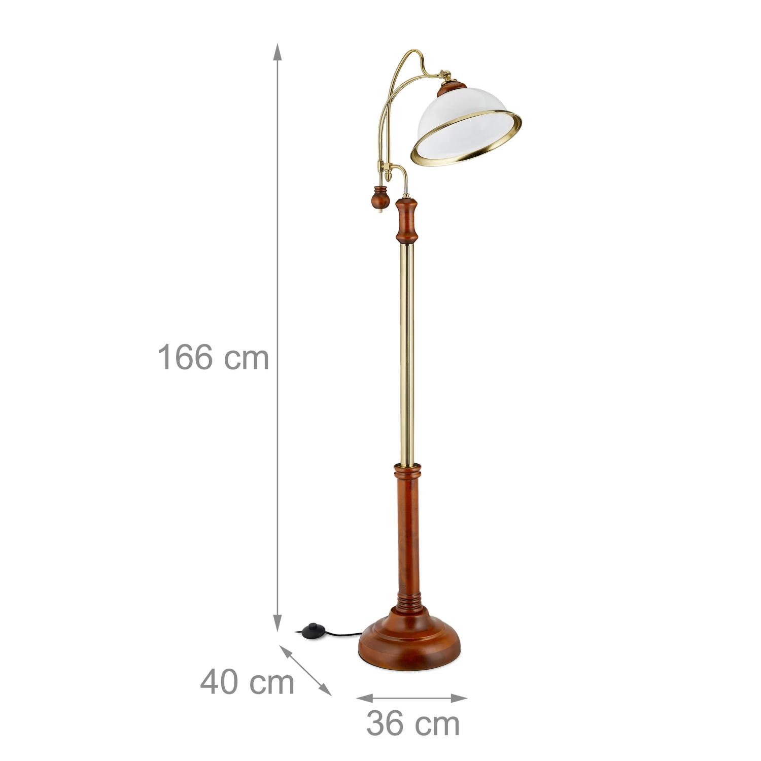 Stehlampe In Gold/Braun - (B)40 X (H)166 X (T)36 Cm 4 Stehlampe In Gold/Braun - (B)40 X (H)166 X (T)36 Cm – Bild 4