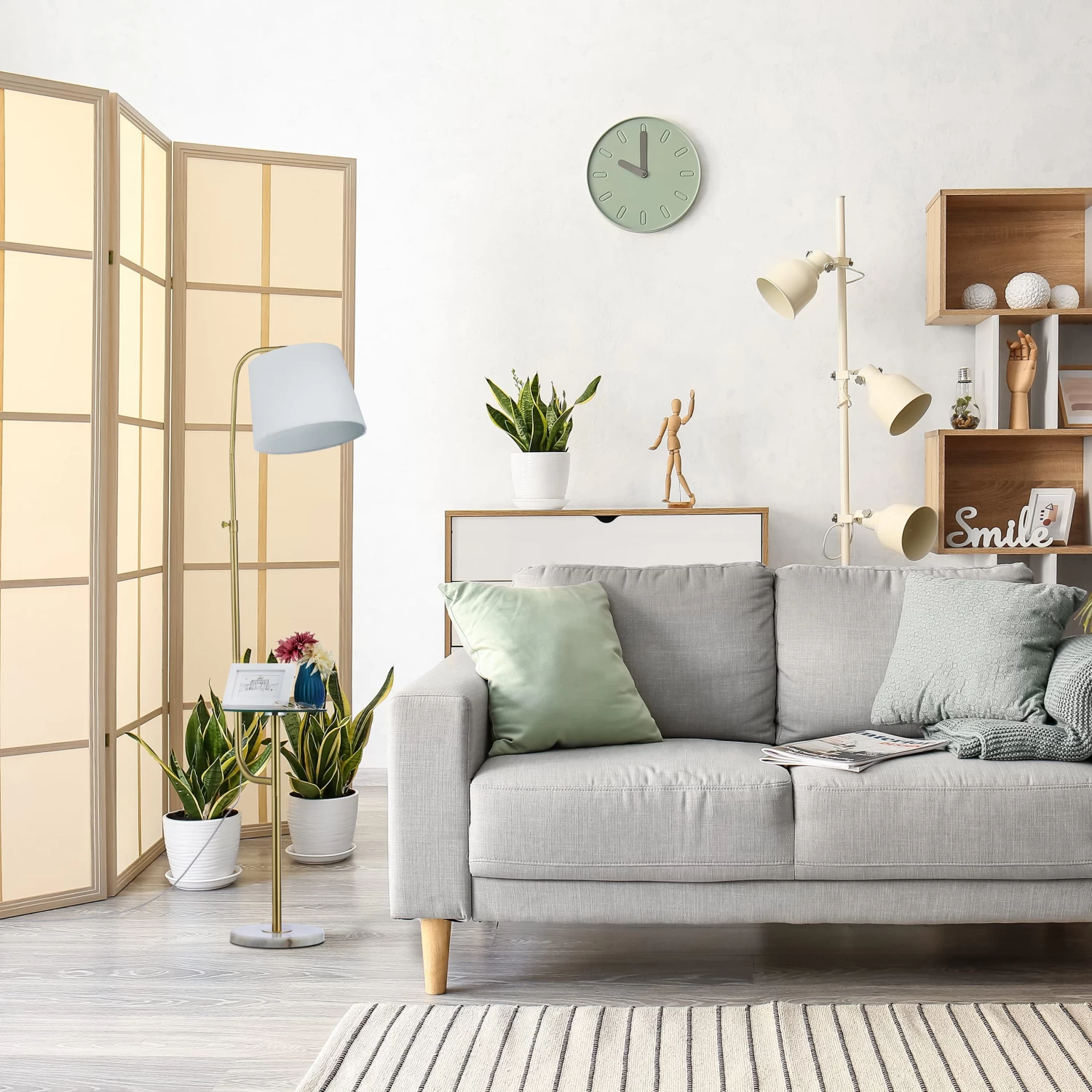 Stehlampe In Gold/ Weiß - (B)37 X (H)145 X (T)31 Cm 2 Stehlampe In Gold/ Weiß - (B)37 X (H)145 X (T)31 Cm – Bild 2